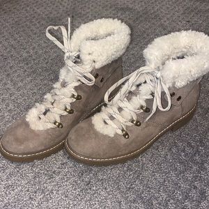 Wonder Nation Big Girl Faux Fur Lace-up Cozy Hiker Boot